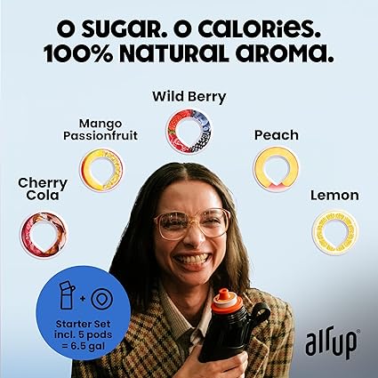 air up® water bottle (22 oz) for school, sports, gym | includes 5 scent pods & straw