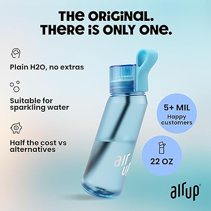 air up® water bottle (22 oz) for school, sports, gym | includes 5 scent pods & straw