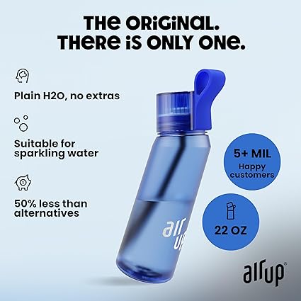 air up® water bottle (22 oz) for school, sports, gym | includes 5 scent pods & straw