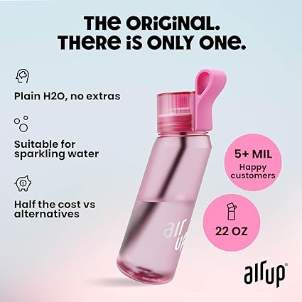 air up® water bottle (22 oz) for school, sports, gym | includes 5 scent pods & straw | flavored bottle in orange