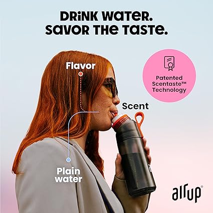 air up® water bottle (22 oz) for school, sports, gym | includes 5 scent pods & straw | flavored bottle in orange